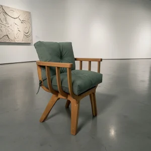 Кресло Fresco тик Moss - деревянное кресло с подушкой STELVIO