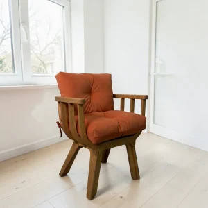 Кресло Fresco тик Carrot - деревянное кресло с подушкой STELVIO фото