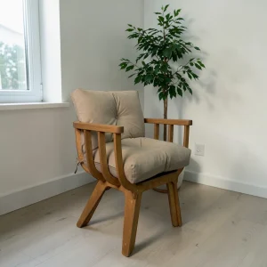Кресло Fresco тик Latte - купить деревянное кресло с подушкой STELVIO