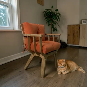 Кресло Fresco дуб Carrot STELVIO - фото кресла из дуба с подушкой