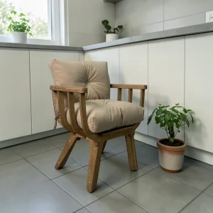 Кресло Fresco дуб Latte STELVIO - фото кресла из дуба с подушкой