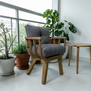 Кресло Fresco дуб Stone STELVIO - фото кресла из дуба с подушкой