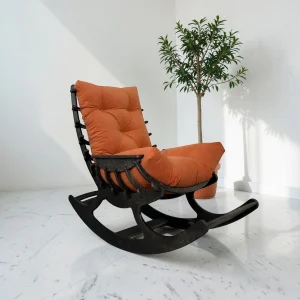 Кресло-качалка Fiamma черный Carrot STELVIO - фото кресла с подушкой