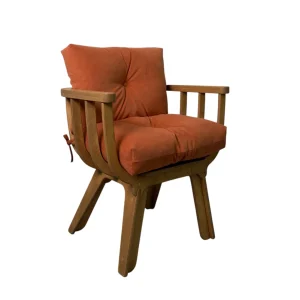 Кресло Fresco тик Carrot - деревянное кресло с подушкой STELVIO фото