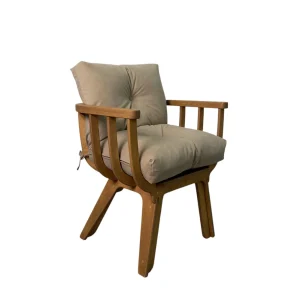 Кресло Fresco тик Latte - купить деревянное кресло с подушкой STELVIO