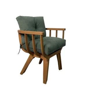 Кресло Fresco тик Moss - деревянное кресло с подушкой STELVIO