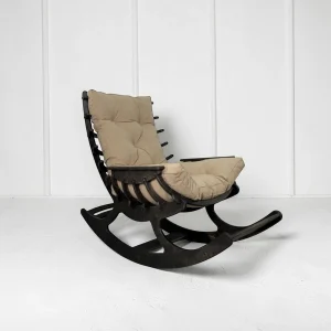 Кресло-качалка Fiamma черный Latte STELVIO для дома и террасы