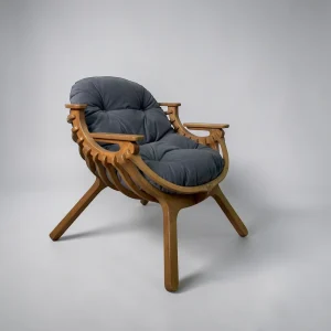 Кресло Bella тик Stone с подушкой STELVIO