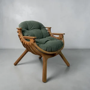 Кресло Bella тик Moss с подушкой STELVIO