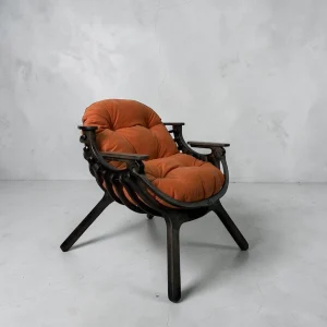 Кресло Bella чёрный Carrot с подушкой - вид в интерьере