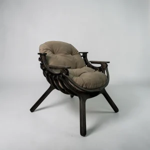 Кресло Bella чёрный Cocoa с подушкой - вид в интерьере