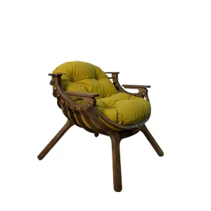 Кресло Bella орех Mimosa - вид с подушкой и подлокотниками