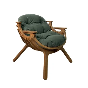 Кресло Bella тик Moss с подушкой STELVIO